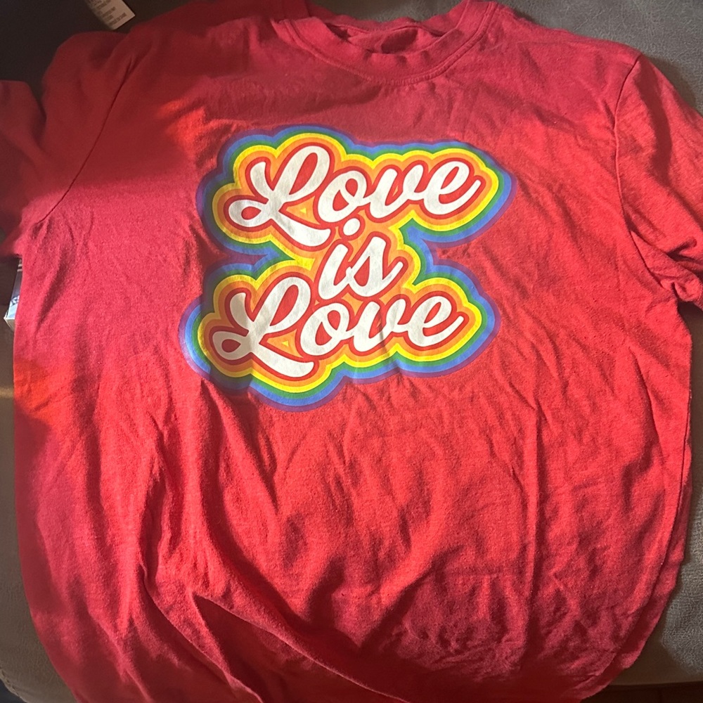 "Love is Love" Rainbow Graphic Tee - Red